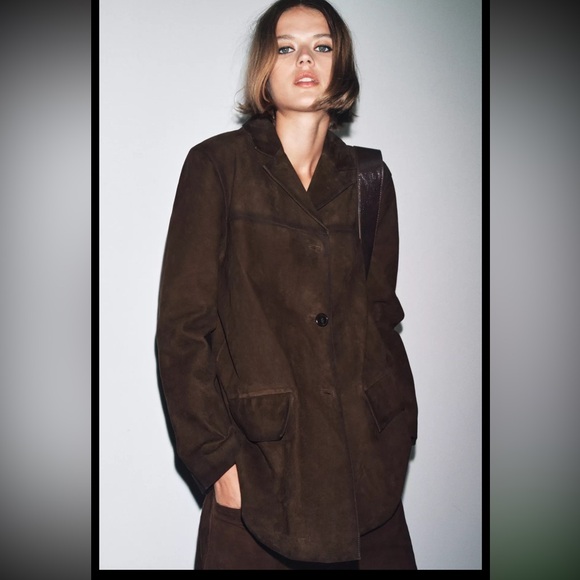 Zara Jackets & Blazers - ZARA 100% SUEDE LEATHER BLAZER JACKET